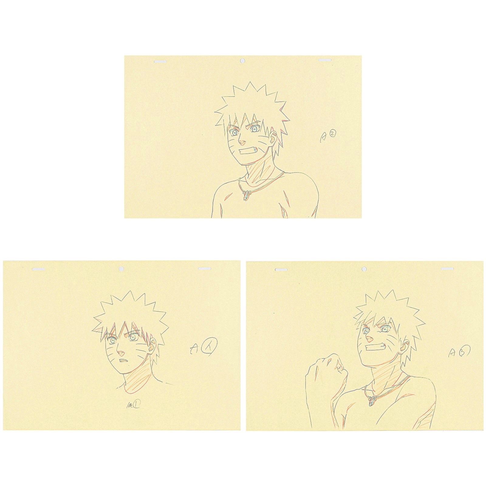 Lot 063　NARUTO Corrected Genga 3 sheets set