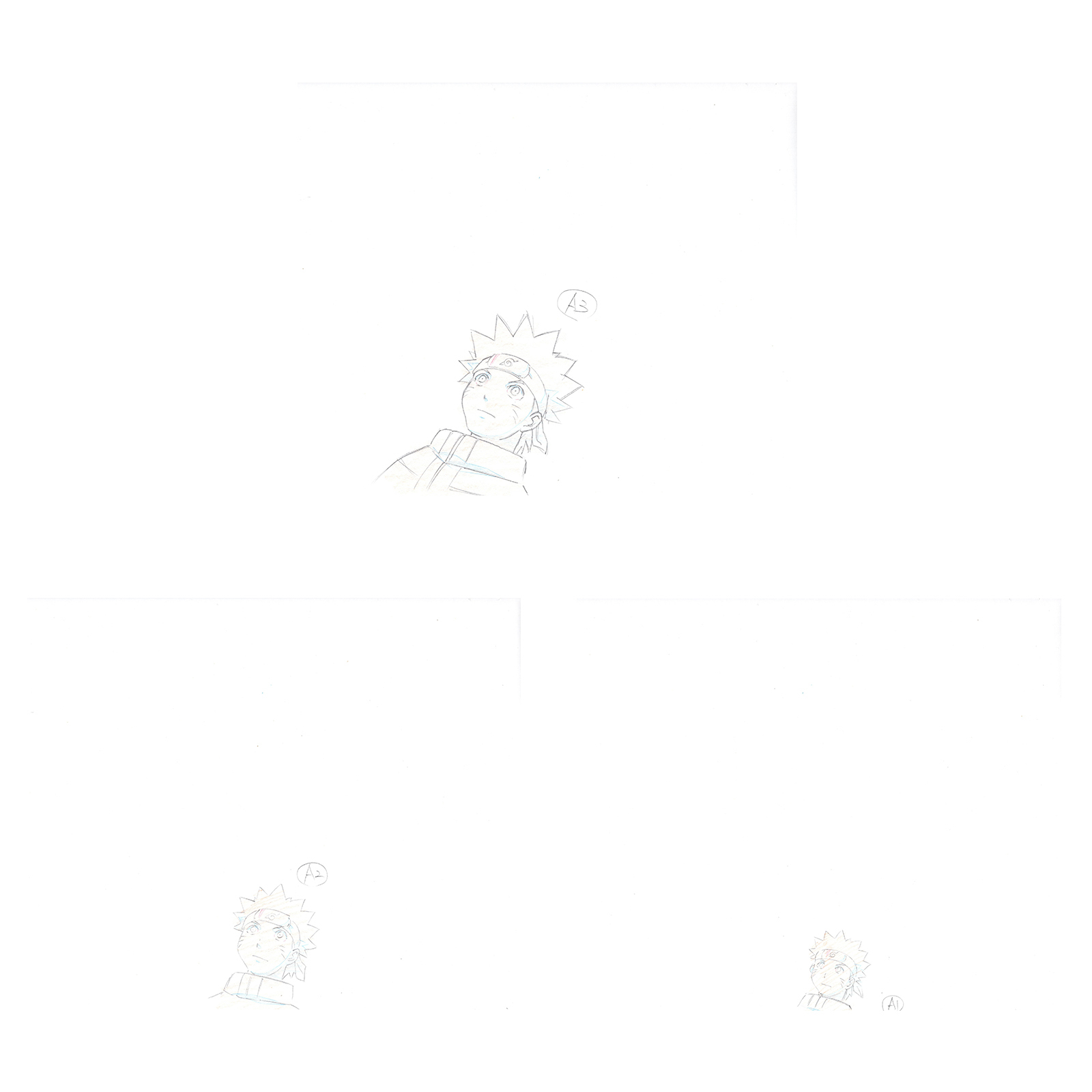 Lot 066　NARUTO Genga 3 sheets set