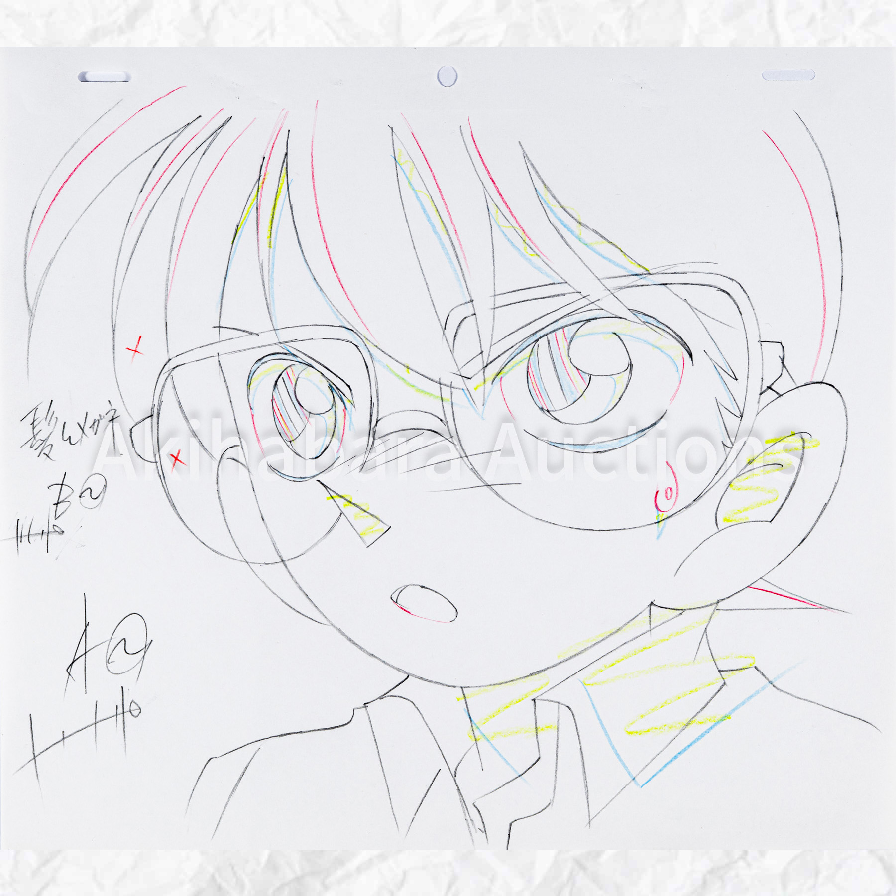 Lot 019 Detective Conan Genga, Corrected Genga 3 Sheets Set