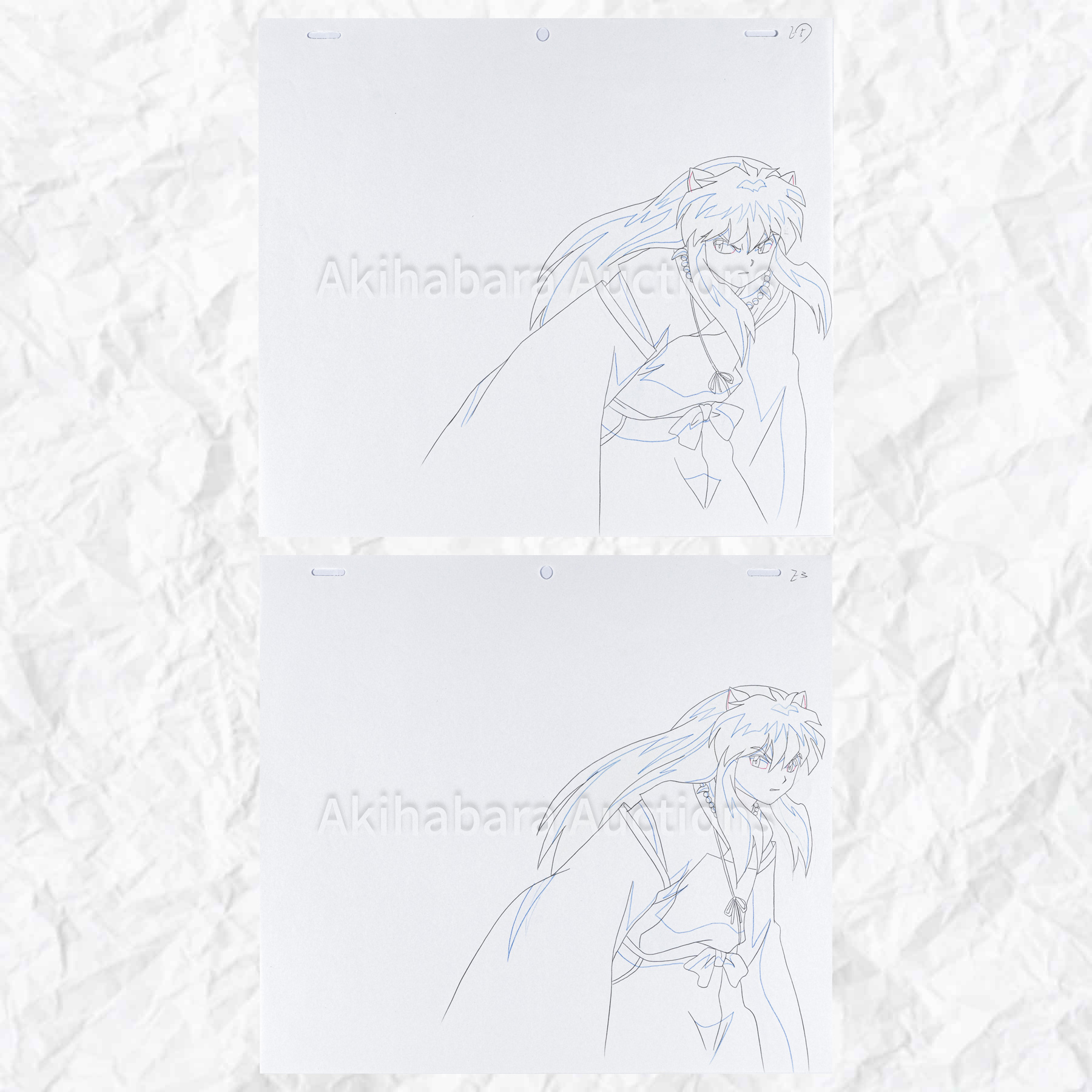 Lot 024 Inuyasha Douga 2 Sheets Set
