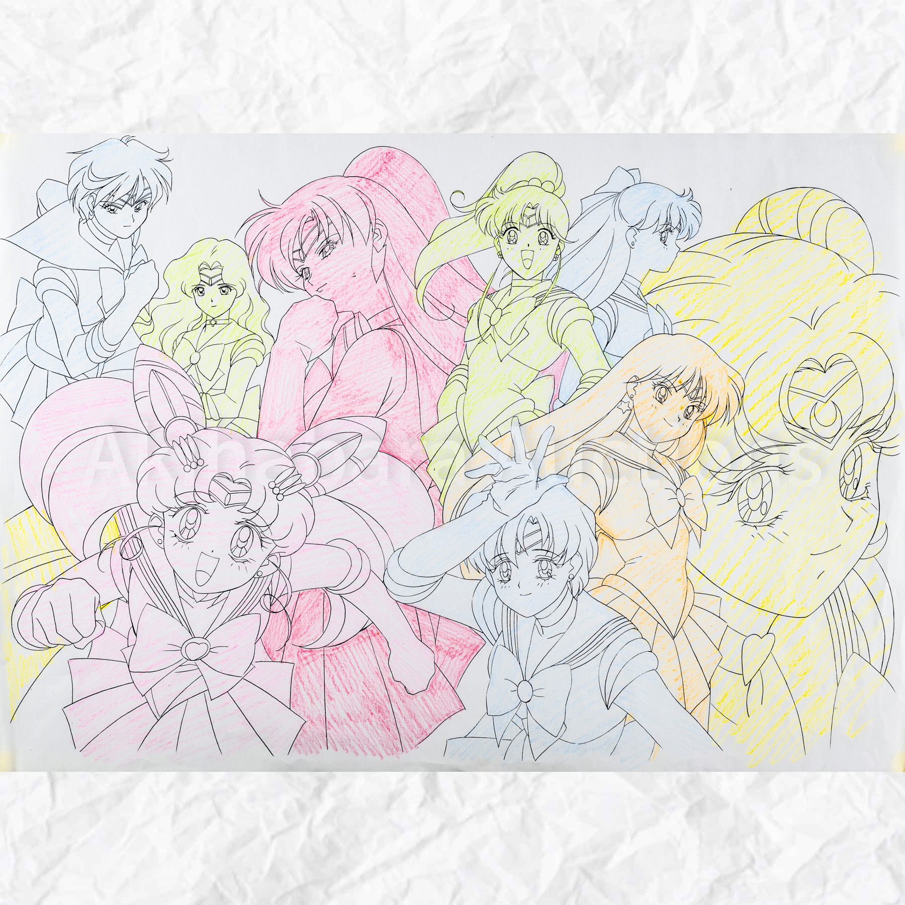 Lot 044 Pretty Soldier Sailor Moon
Hand-colored copy Large Genga of a HANKEN