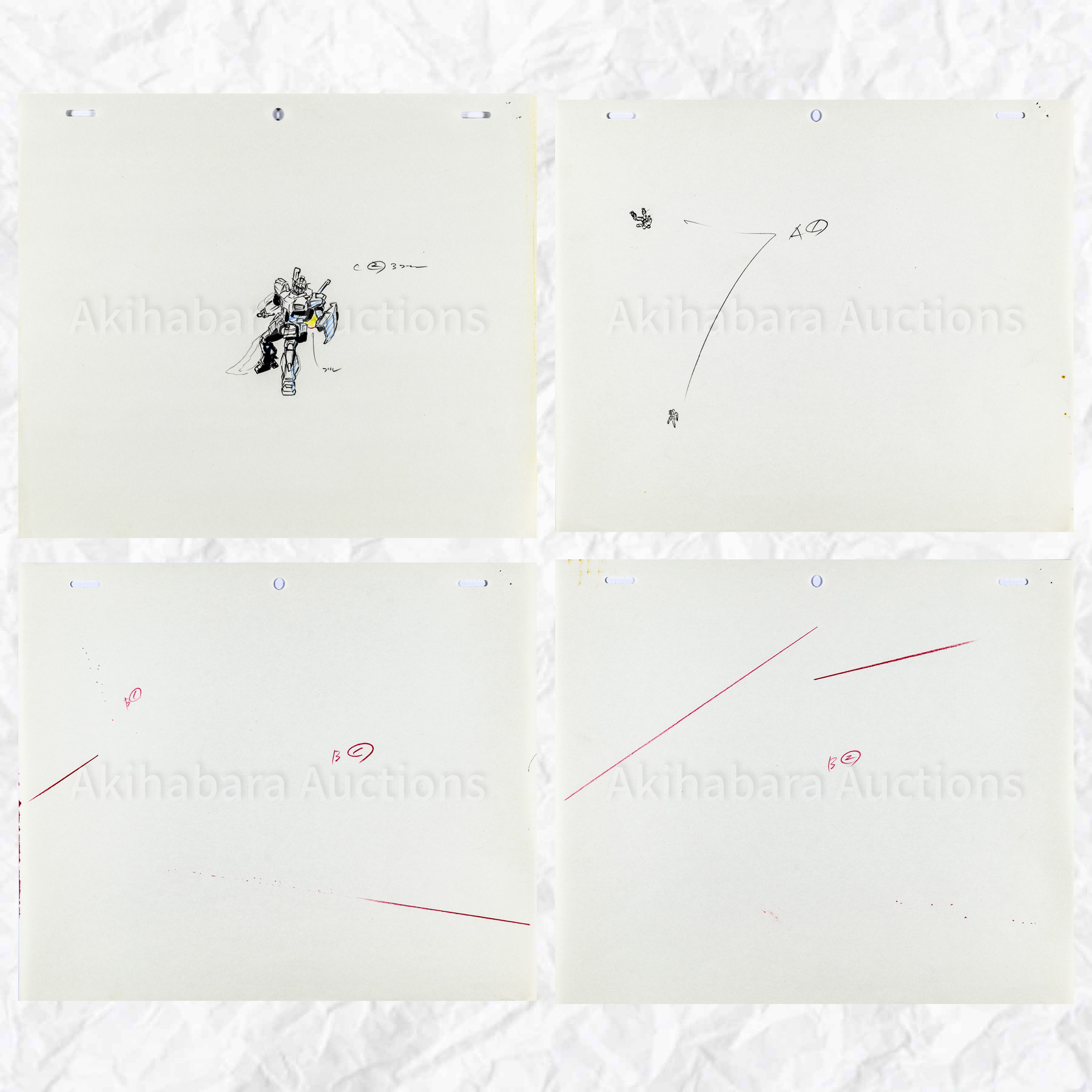 Lot 011 MOBILE SUIT Ζ GUNDAM Genga 11 Sheets Set